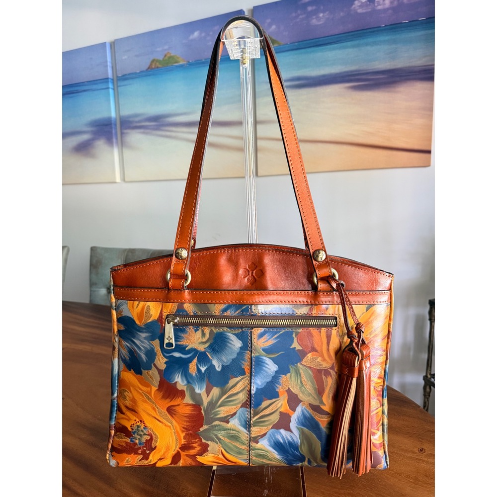 Patricia Nash Poppy Tote Marigold Harvest Print Leather Floral Bag P532460 NWT
